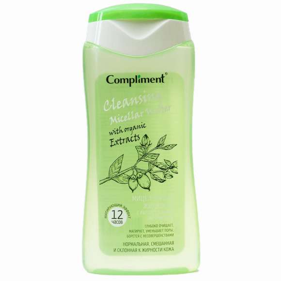 Compliment Мицеллярная жидкость матирующий эффект 12 часов, 200 ml