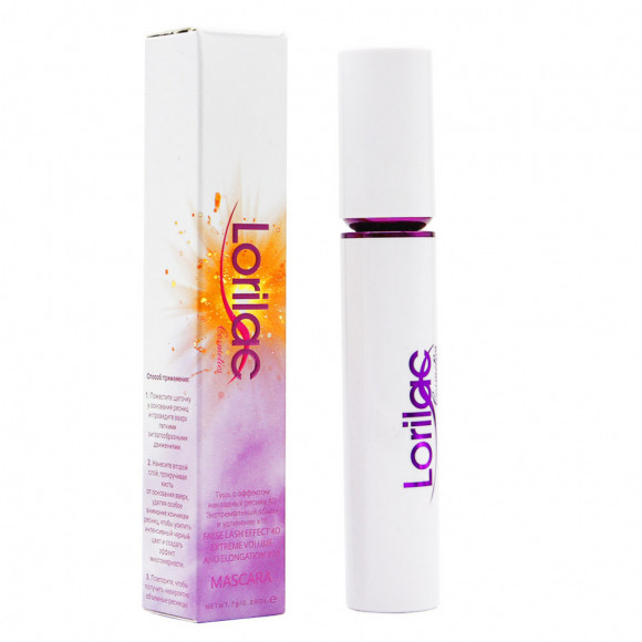 Тушь для ресниц Lorilac с эффектом накладных ресниц 4D экстремальный объем и удлинение х 10 (прямая кисточка) 7 g. арт. E023-3 Тушь для ресниц Lorilac с эффектом накладных ресниц 4D экстремальный объем и удлинение х 10 (прямая кисточка) 7 g. арт. E023-3