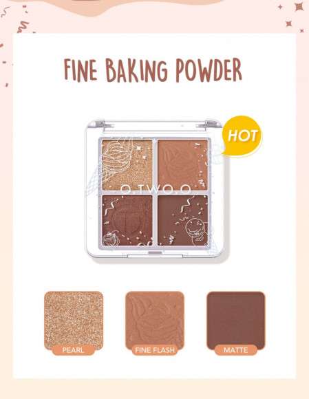 Палитра теней для век O.TWO.O 4 цвета  арт. YJ006 №02 8g.