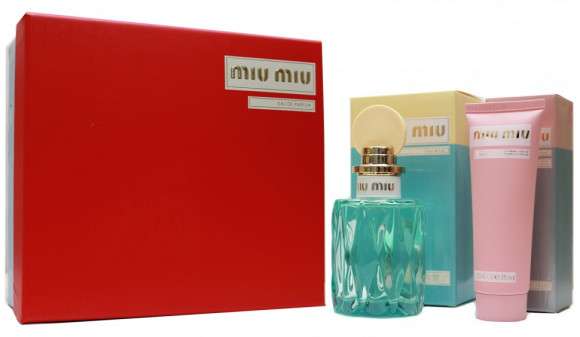 Подарочный набор Miu Miu L'Eau Bleue Eau De Parfum - Духи 100 ml + Крем для рук 75 ml