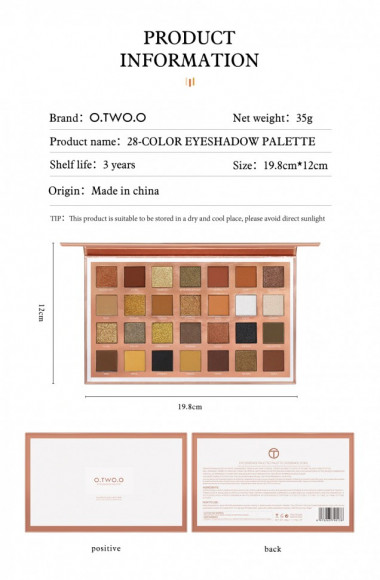 Палитра теней O.TWO.O eye essence palette 28 цветов 35г (SC006)