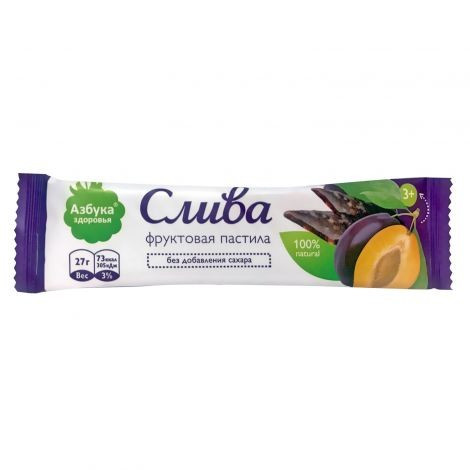 Азбука Здоровья пастила фруктовая яблоко со сливой, 27g
