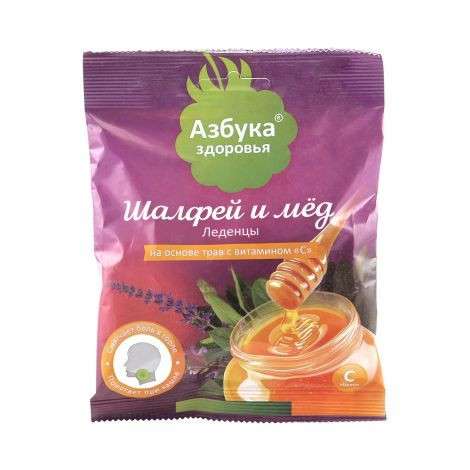 ABC Леденцы Шалфей и Мед (на основе трав с витамином) , 60g