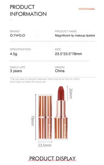 Матовая помада для губ O.TWO.O арт. SC003 #10 4.5 g. Матовая помада для губ O.TWO.O арт. SC003 #10 4.5 g.
