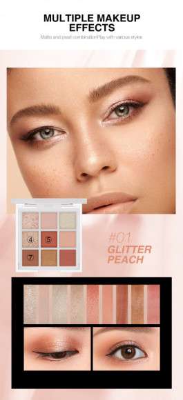 Тени для век 9 цветов O.TWO.O арт. YJ001 №01 10 g. Тени для век 9 цветов O.TWO.O арт. YJ001 №01 10 g.