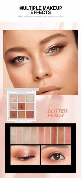 Тени для век 9 цветов O.TWO.O арт. YJ001 №01 10 g. Тени для век 9 цветов O.TWO.O арт. YJ001 №01 10 g.