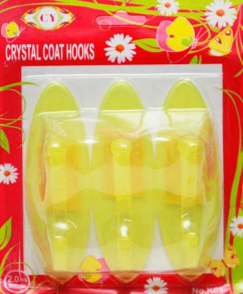 Крючки на липучке Cristal coat hooks (уп.- 3шт.) в ассортименте