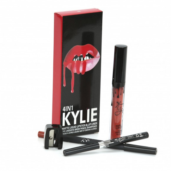 Kylie 4in1 карандаши для губ и глаз + жидкая помада + точилка (упаковка - 12 шт)