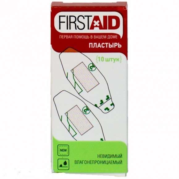 Firstaid пластырь невидимый влагонепроницаемый 2,5х5,6см (10 шт.)