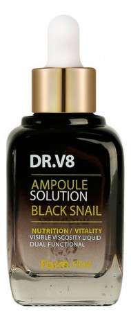 Сыворотка для лица с муцином черной улитки Farm Stay DR.V8 Ampoule Solution Black Snail 30мл Сыворотка для лица с муцином черной улитки Farm Stay DR.V8 Ampoule Solution Black Snail 30мл
