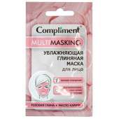 Compliment Multimasking увлажняющая маска для лица с розовой глиной и маслом карите 7 ml