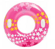 Надувной круг Intex 59256NP с ручками (91см) розовый, 9+