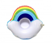 Пляжный надувной подстаканник для напитков в бассейн радуга и облако