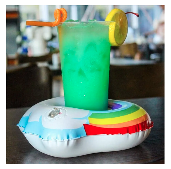 Пляжный надувной подстаканник для напитков в бассейн радуга и облако