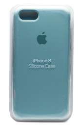 Силиконовый чехол для Айфон 7/8 темно-голубой