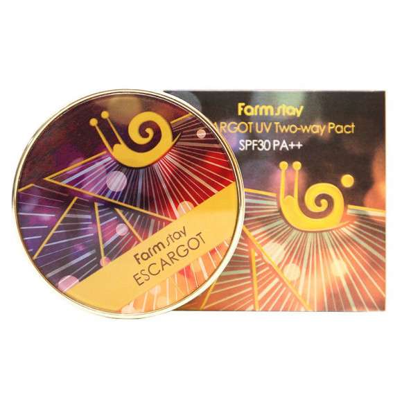 Пудра с экстрактом улитки Farmstay Escargot UV Two-way Pact SPF30 (12g x 2)