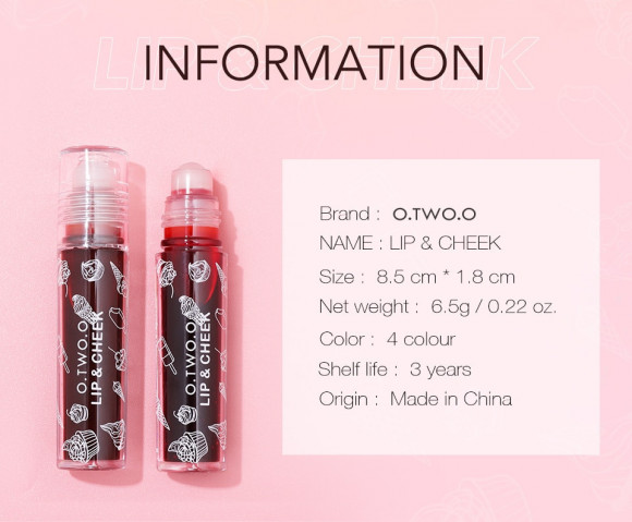 Тинт для губ 2 в 1 O.TWO.O арт. YJ005 №1 (Sweet For You) 6.5 g.