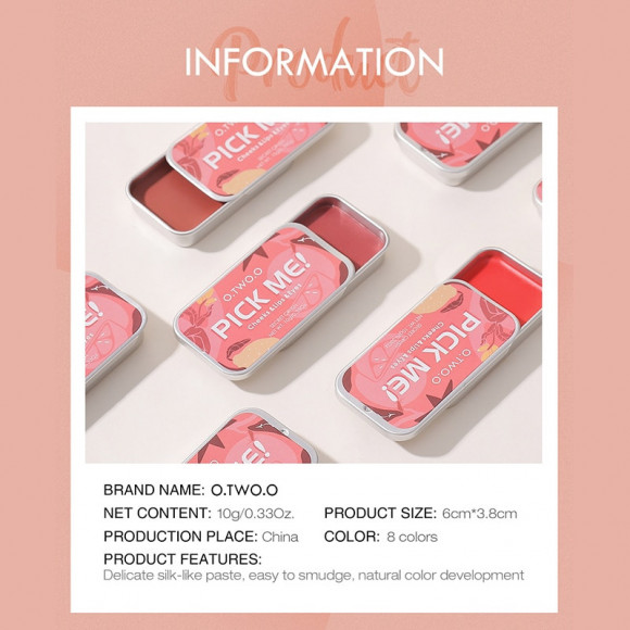 Матовый крем 3 в 1 (румяна, тени для век, помада для губ) O.TWO.O Pick Me 10г #9139 (№05 Коричнево-красный)