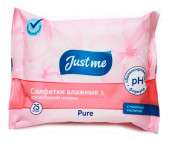 Влажные салфетки Just Me для интимной гигиены с молочной кислотой , 25 шт