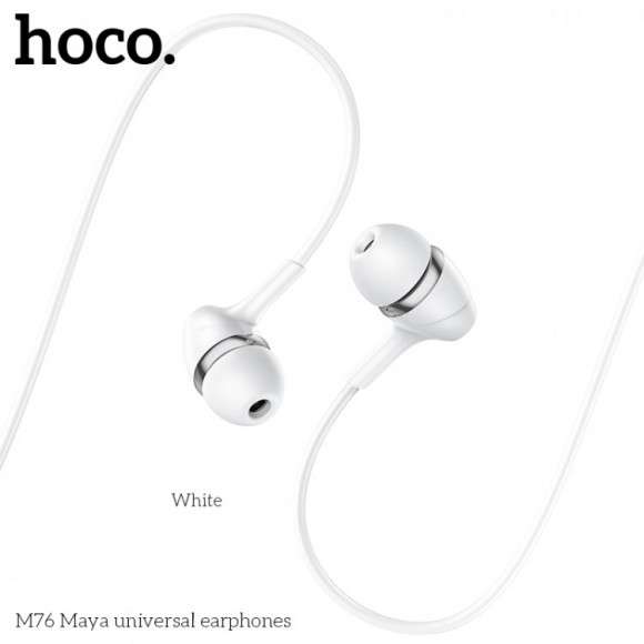 Проводные наушники HOCO M76 Maya, Jack 3.5mm, 1.2 м, белый