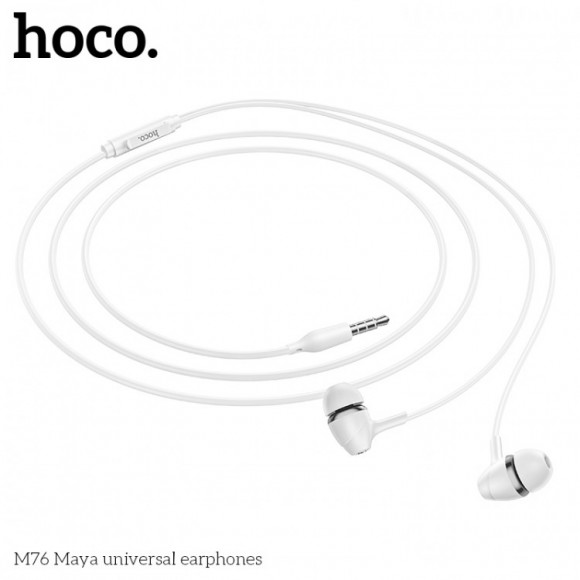 Проводные наушники HOCO M76 Maya, Jack 3.5mm, 1.2 м, белый