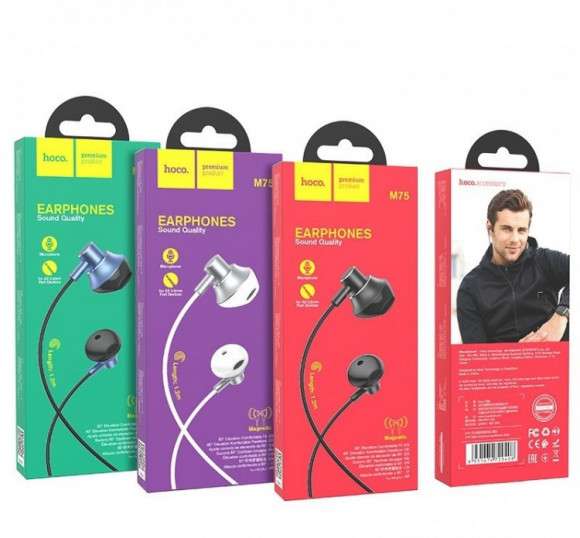 Hoco M75 Earphones Проводные наушники с микрофоном