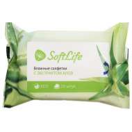 SoftLife салфетки влажные с экстрактом алоэ 20 шт.