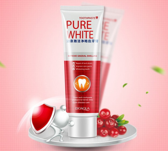 BioAqua Pure White Отбеливающая гелевая зубная паста с экстрактом клюквы (арт. 2675) BioAqua Pure White Отбеливающая гелевая зубная паста с экстрактом клюквы (арт. 2675)