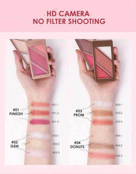 Румяна для лица 3 в 1 O.TWO.O арт. 9141 #03 Румяна для лица 3 в 1 O.TWO.O арт. 9141 #03