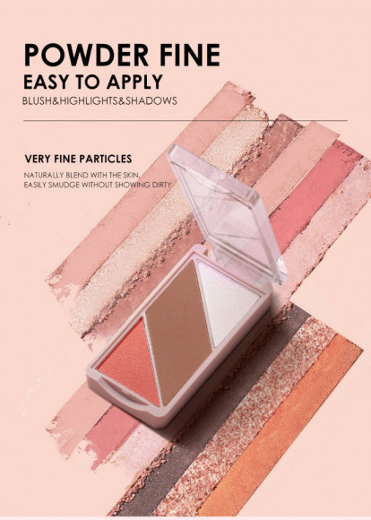 Румяна для лица 3 в 1 O.TWO.O арт. 9141 #03 Румяна для лица 3 в 1 O.TWO.O арт. 9141 #03